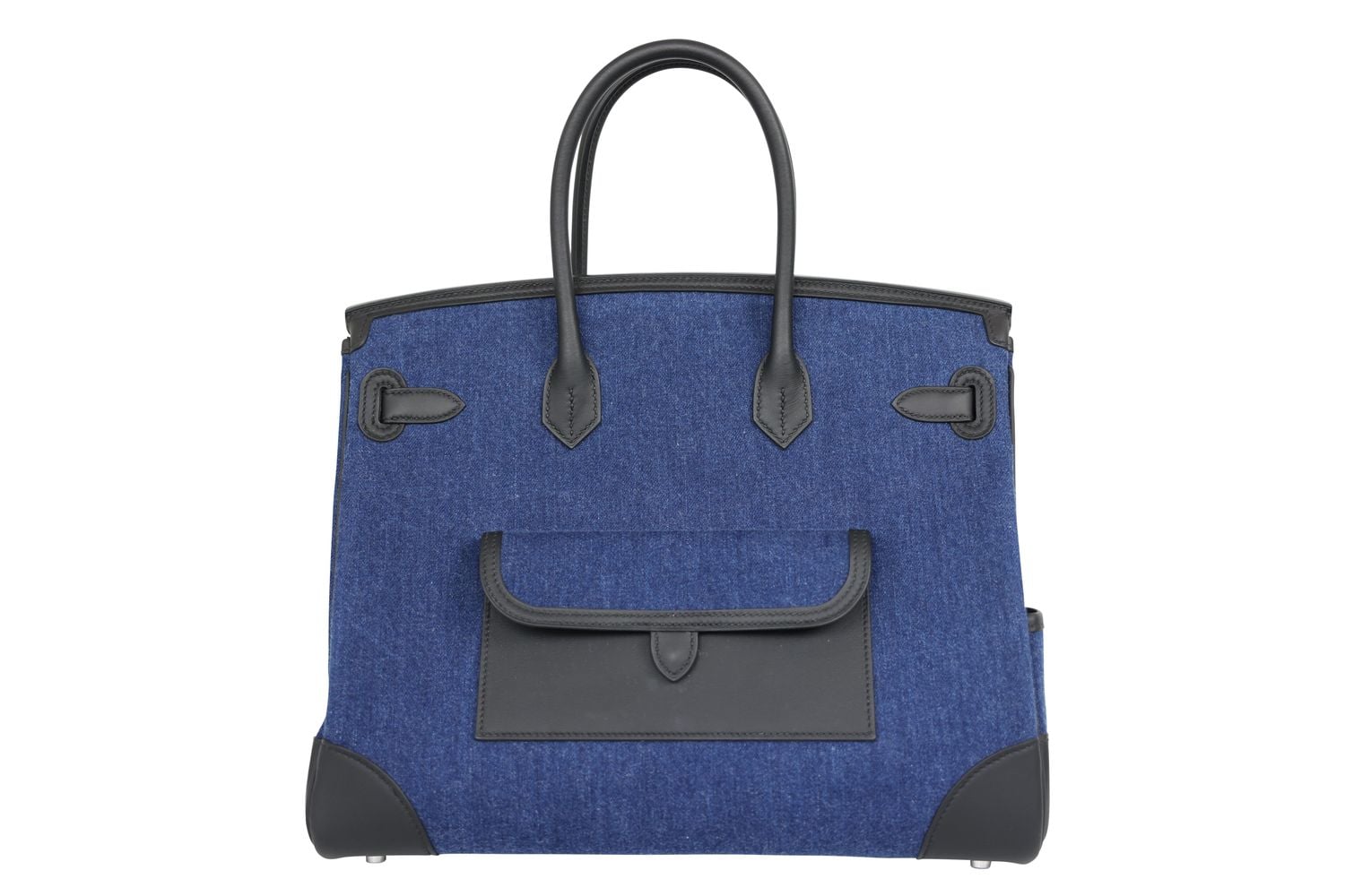 Birkin Cargo 35 Handbag, Blue Denim Moyen and Black Noir Swift leather, K 2025 Stamp, New in Dustbag WA001, image 5 of 13