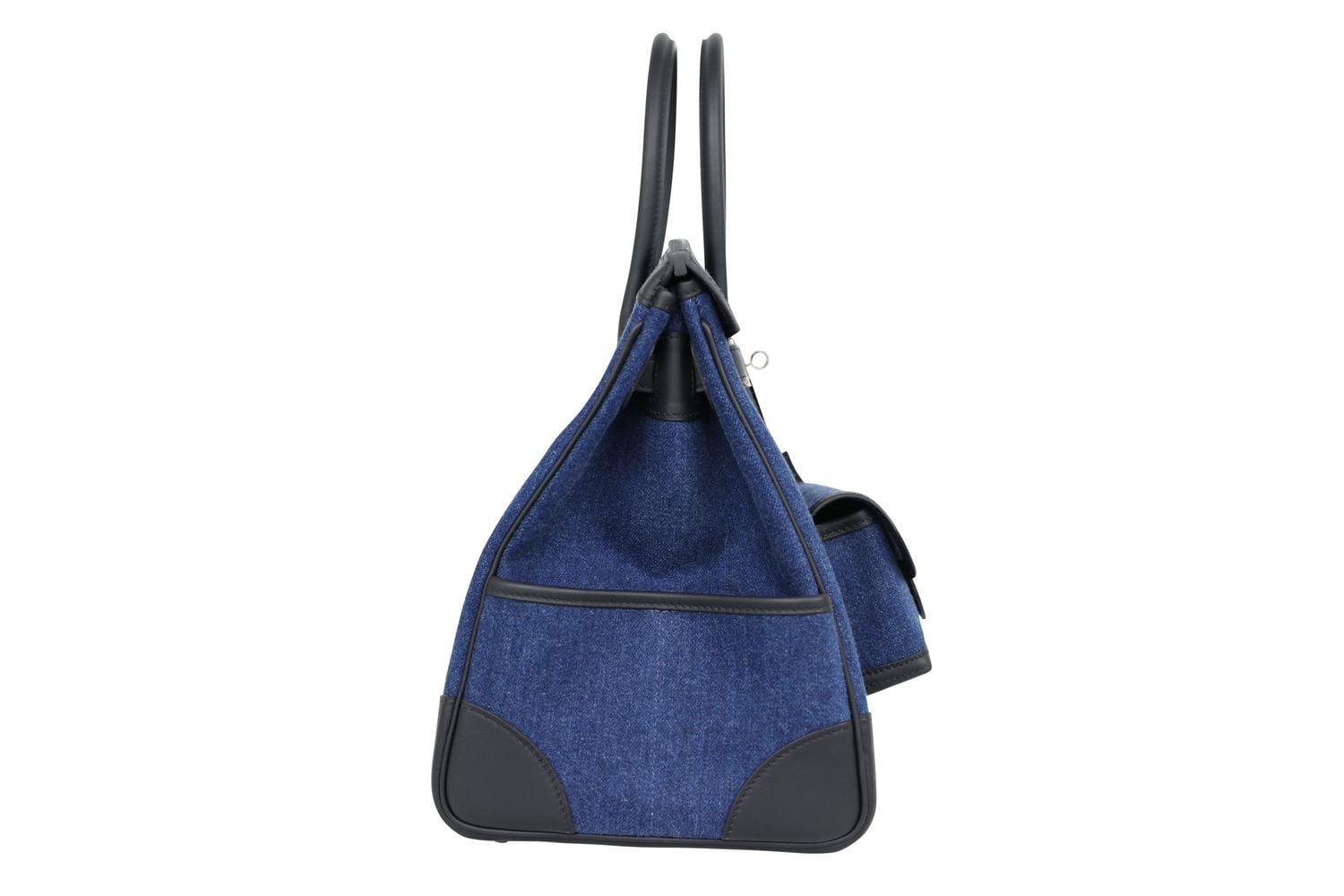 Birkin Cargo 35 Handbag, Blue Denim Moyen and Black Noir Swift leather, K 2025 Stamp, New in Dustbag WA001, image 6 of 13