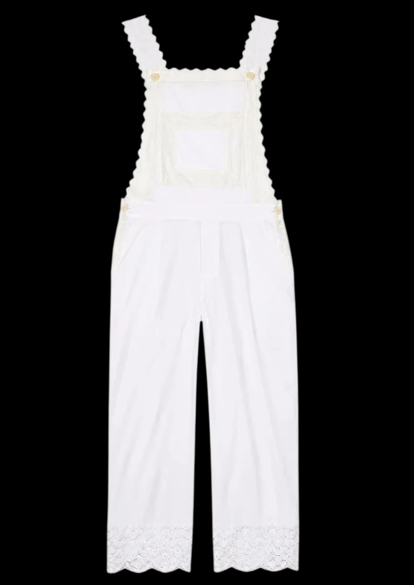 The Summer Overalls With Vintage Swiss Embroidery